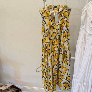 J. Crew Yellow Lemon Print Dress